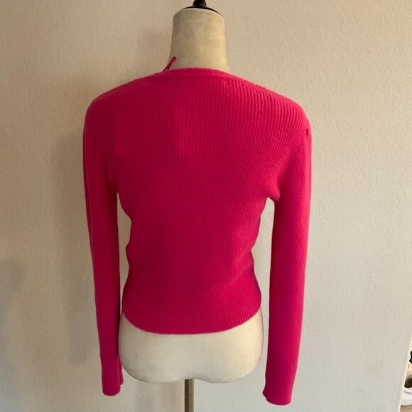 ZARA Jewel Button knit Cardigan Fuchsia - Picture 2 of 5